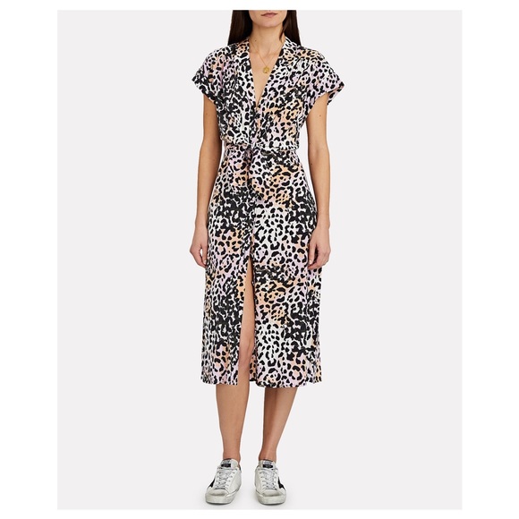 Veronica Beard Amani Dress Lilac Multi Leopard Animal Pastel Size 6 - Picture 2 of 12